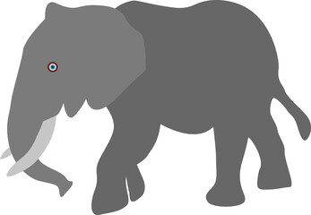 Vector Flat Elephant Art Illustration
