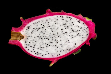 beautiful fresh sliced  white dragon fruit closeup