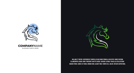 Racing horse abstract logo design