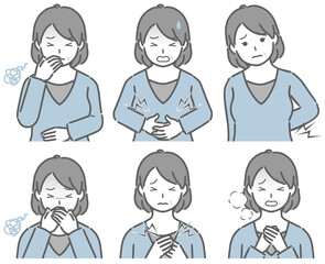 体調の悪い中年女性