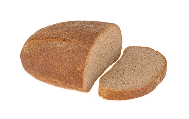 Rye bread slices isolated on white background