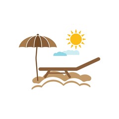 umbrella table sea logo vector