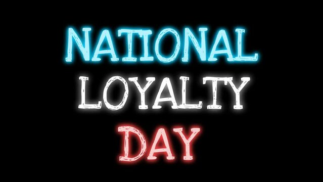 1st may National loyalty day hendwriting with glowing National flag colour isolated on black background.