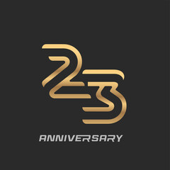 23 years anniversary celebration logotype with elegant modern number