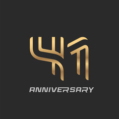 41 years anniversary celebration logotype with elegant modern number