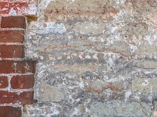 Ancient old vintage brick stone wall background