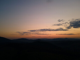 view of sunset in the mountains