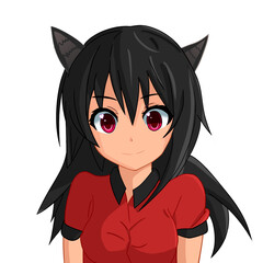 girl with black hair 
