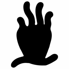 Sea Anemone Silhouette Illustration Isolated on White Background. Vector Black Sea Anemone Shape Illustration.