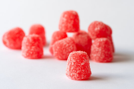 Red Sugared Candy Gum Drops