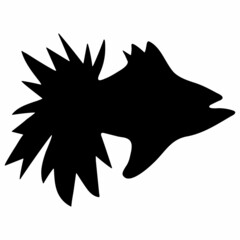 Fish Silhouette Illustration Isolated on White Background. Vector Black Fish Illustration.