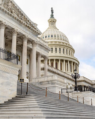 US Capital dome and stairs closeup