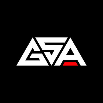 GSA triangle letter logo design with triangle shape. GSA triangle logo design monogram. GSA triangle vector logo template with red color. GSA triangular logo Simple, Elegant, and Luxurious Logo...
