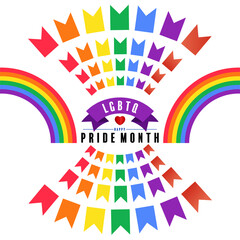 pride month with flag rainbow