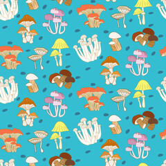 Vector seamless half-drop pattern, with cactus