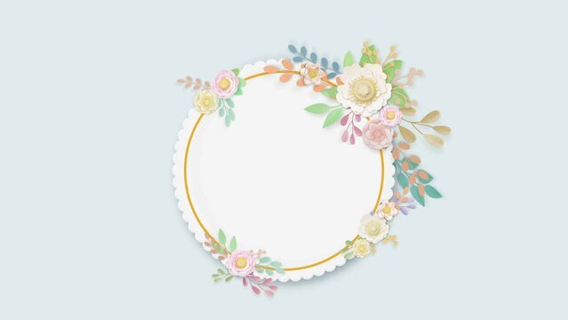3D rendering pastel leafs and flowers. Spring, nature and cosmetology concept. Botanical background with blank space for text. Design for family holiday greeting card and invitation of  happy Birthday