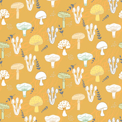 Vector seamless half-drop pattern, with cactus