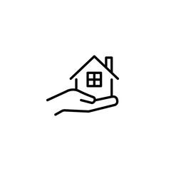 Fototapeta na wymiar Insurance home line icon. Protect web symbol. Vector