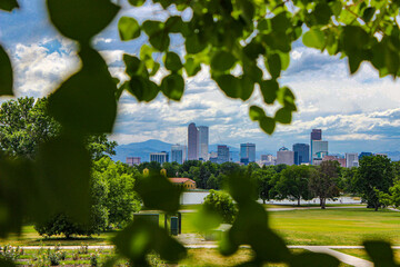 City in the Distance, Skyline in the Distance, Denver, Colorado, Urban, Skyscrapers, City Views, Buildings - obrazy, fototapety, plakaty