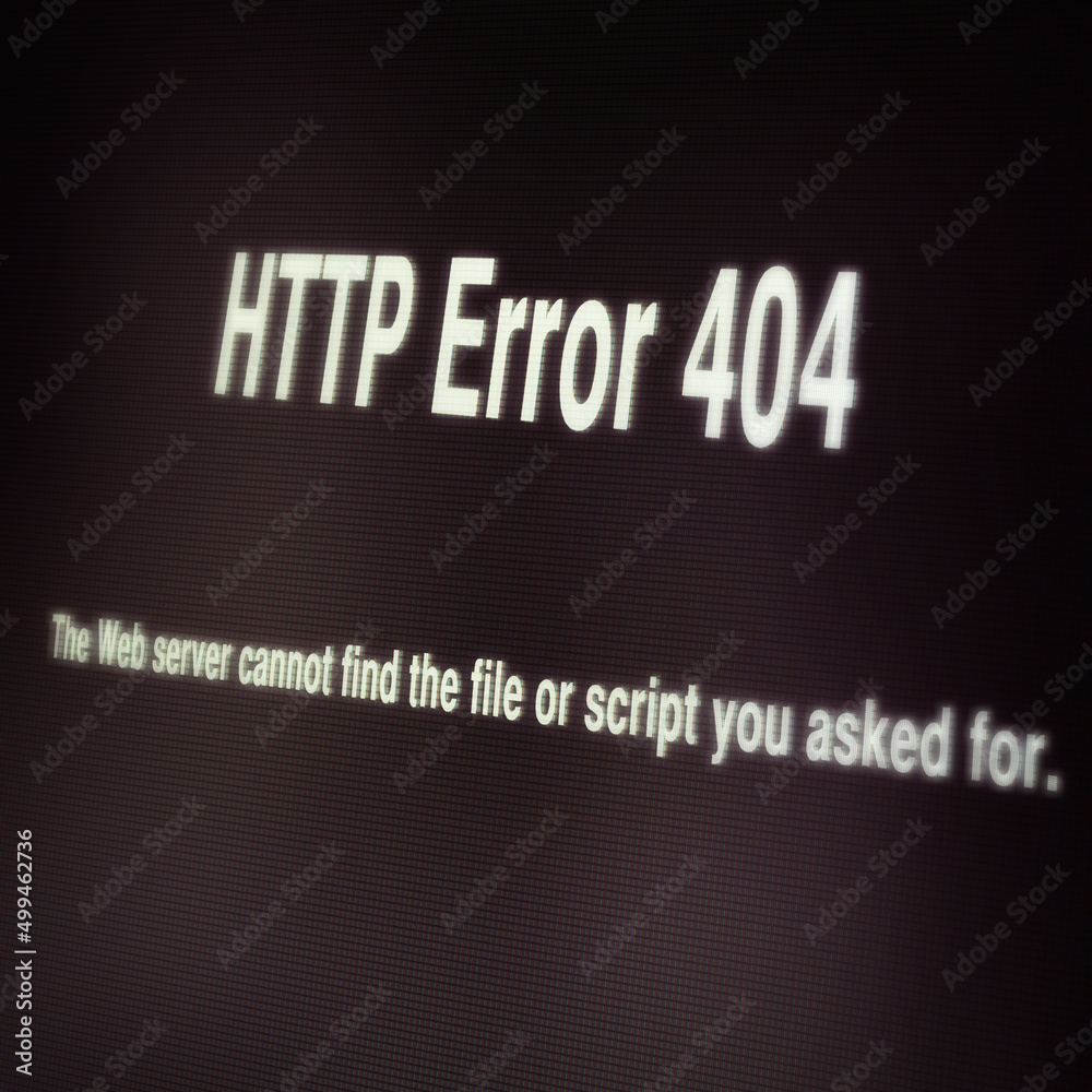 Poster page not found. shot of a webpage error message -all design on this image is created from scratch by