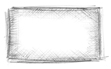 Frame grunge graphite pencil isolated on white 