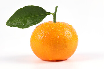 oranges, healthy fruit, mandarin oranges, vitamin c, against white background with refreshing water droplets