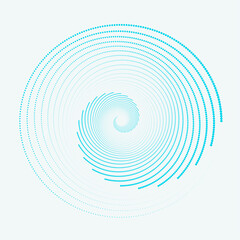 Lines in Circle Form . Spiral Illustration .Technology round. Linear . Design element . Abstract Geometric shape .