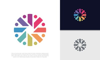 Global Community Logo Icon Elements Template. Community human Logo template vector. Community health care. Abstract Community logo	