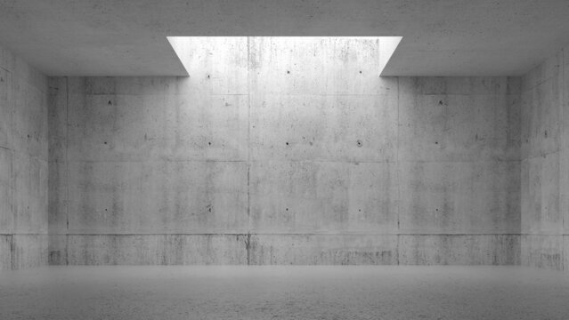 Abstract empty concrete interior, blank room 3d