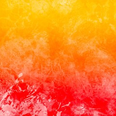 Bright colored wallpaper. Red orange yellow watercolor texture with white paint drops. 