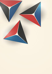 Triangle, pyramid. Abstract colorful background with bright geometric elements. Vector