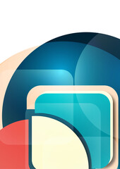 Abstract geometric pattern background texture for poster cover design. Minimal color vector banner template with circles and squares. Vector