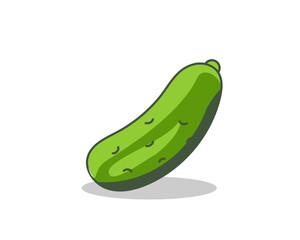 Cucumber vector icon. Vegetables healthy vegetarian food. Organic plant symbol.