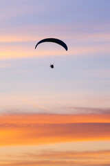 paraglider in the sunset