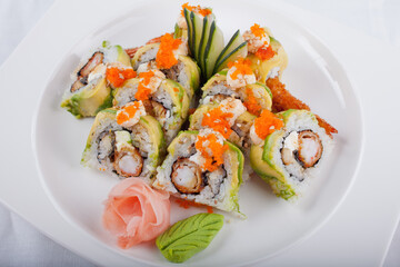 日本食のロール寿司