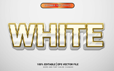 White gold luxury 3d text effect editable template design 