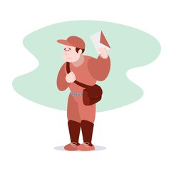 the postman carries a letter