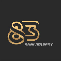 83 years anniversary celebration logotype with elegant modern number