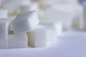 pile of white sugar cubes.
