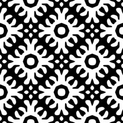 Fototapeta premium Abstract Seamless pattern with black white diagonal lines. Rhomboid scales. Optical illusion effect. Geometric tile in op art. Vector illusive background. Futuristic vibrant design.Graphic modern.