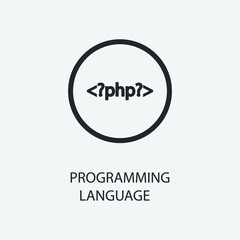 programing language vector icon illustration sign 
