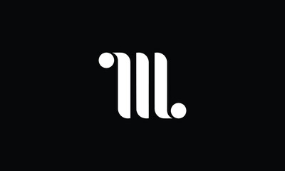 Fototapeta na wymiar Alphabet letters Initials Monogram logo M, ML