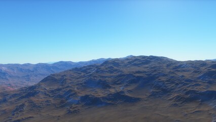 Plakat Exoplanet fantastic landscape. Beautiful views of the mountains and sky with unexplored planets