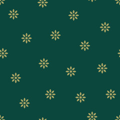 Dark Green Floral Seamless Background Pattern Vector Illustration