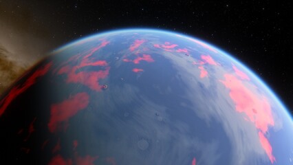 Planets and galaxy, science fiction wallpaper