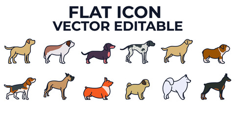 Dogs set icon symbol template for graphic and web design collection logo vector illustration