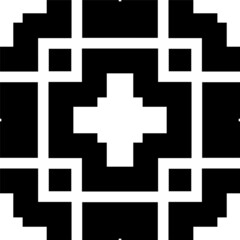 Obraz premium Simple geometric abstract vector pattern with black and white shapes. Geometric graphics composition, best use in web design, business card, invitation, poster, textile print, background.