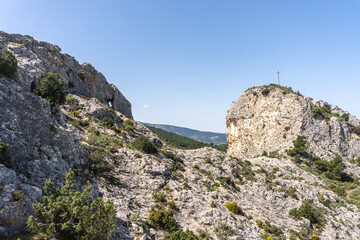 Penaguila castle, on a clear and sunny day.