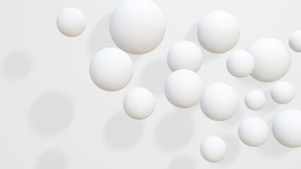 3D Render Ball white color floating in the air with light and shadow on a white background,3d illustration, 3d rendering.
