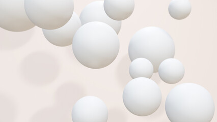 3D Render Ball white color floating in the air with light and shadow on a white background,3d illustration, 3d rendering.